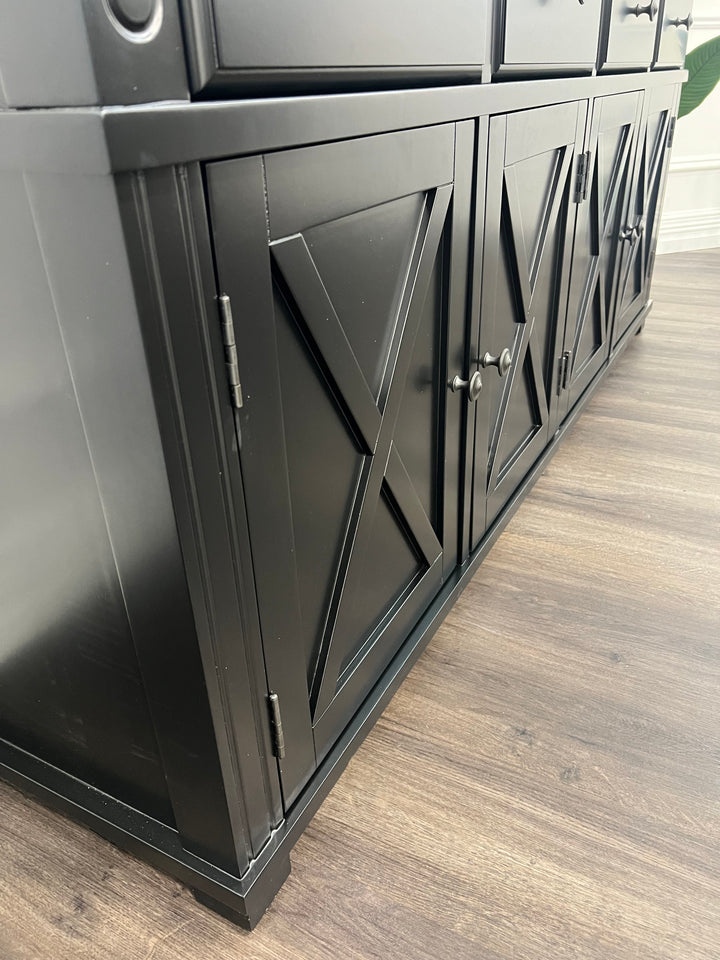 Sorrento Hamptons 4 Drawer Buffet Black