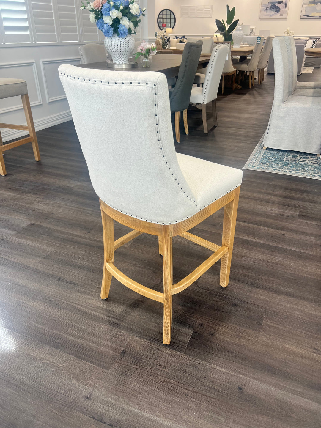 Hampton Linen Counter Chair 65cm Seat Height