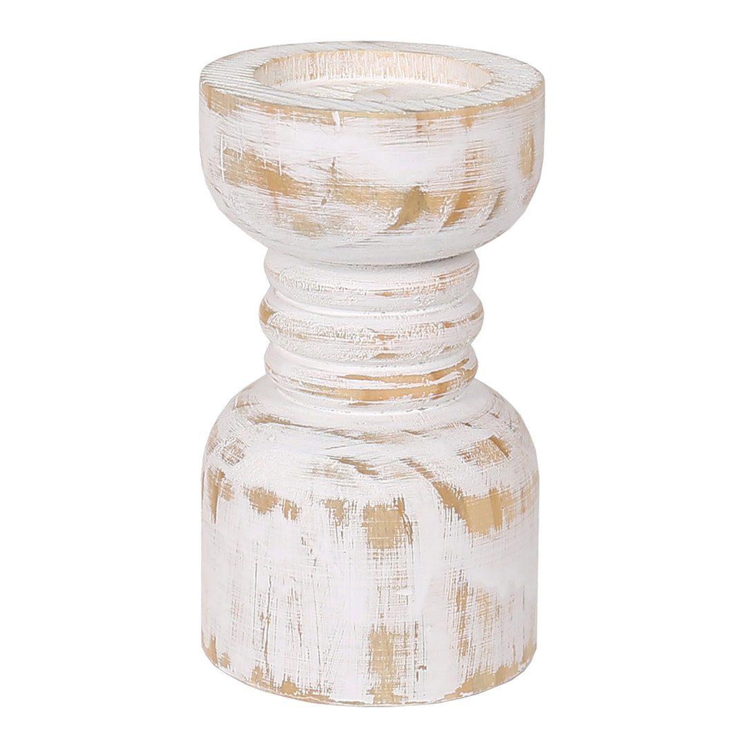 Contemporary Carved Loop Pillar Candleholder Small