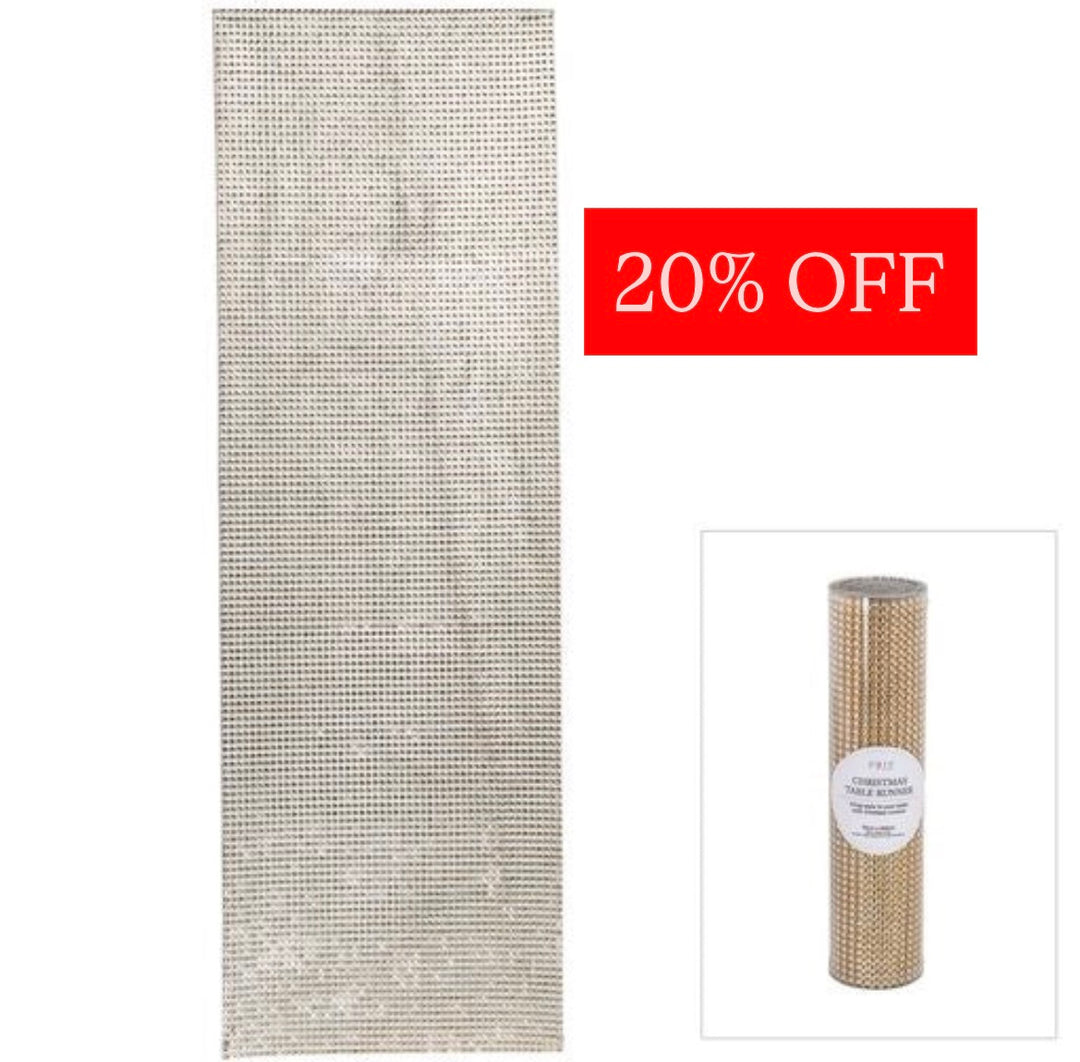 Diamonte Champagne Table Runner