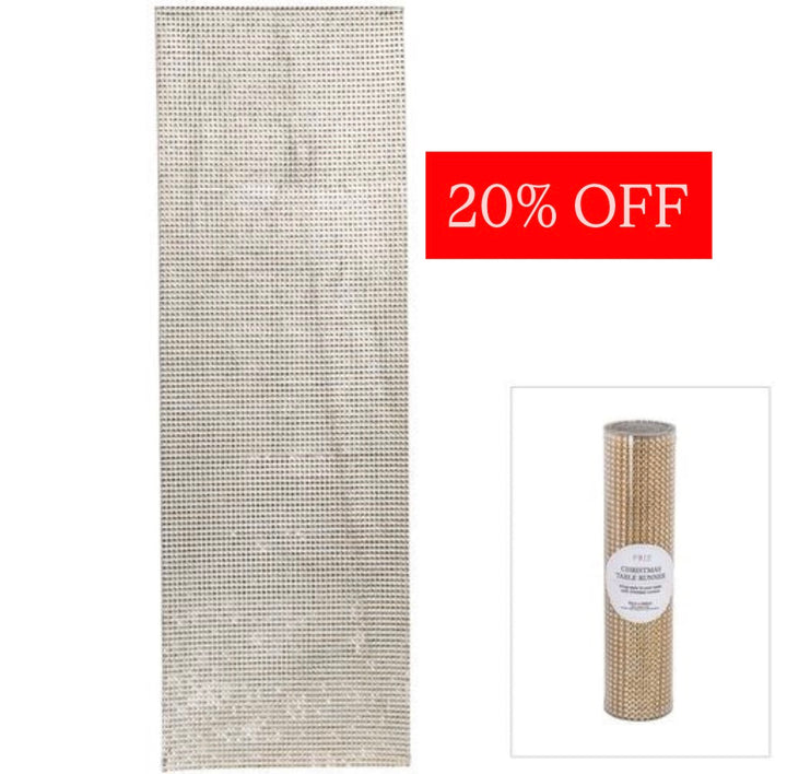 Diamonte Champagne Table Runner