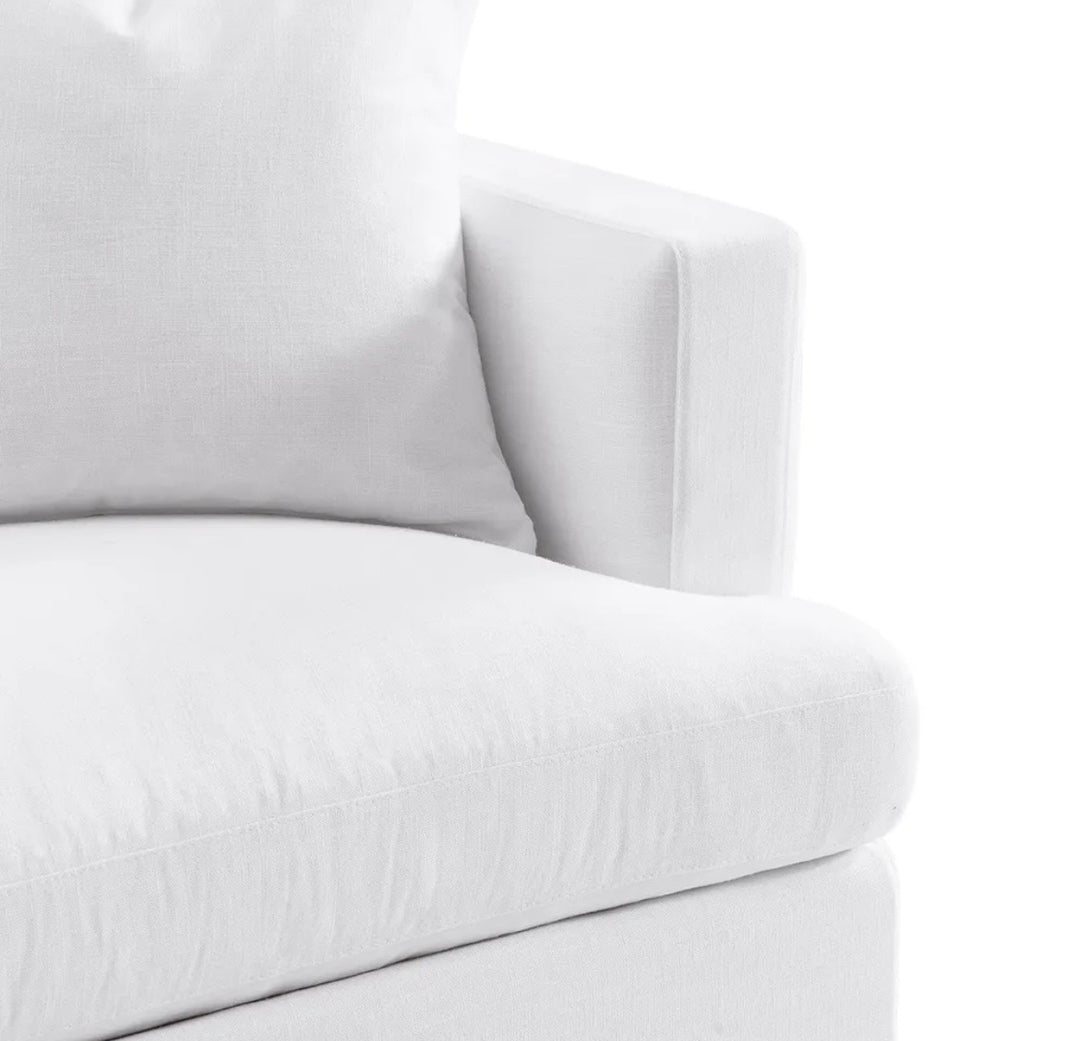 Manhattan 2 Seater Sofa White Linen
