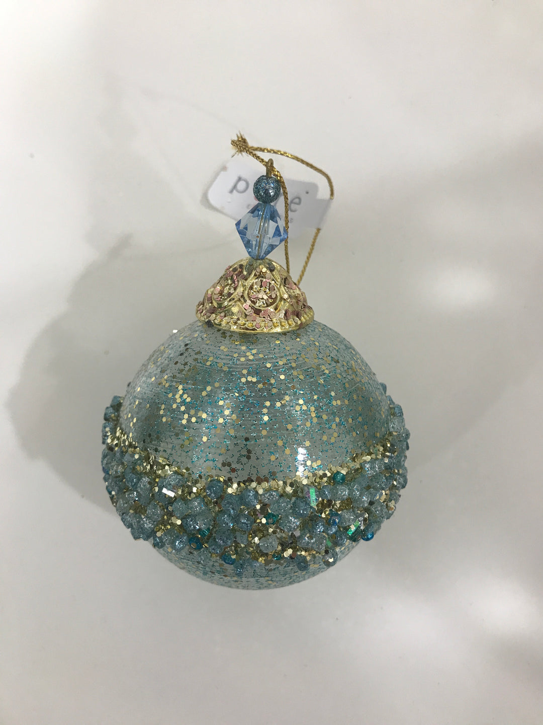 Acrylic crusted champagne Tiffany ball