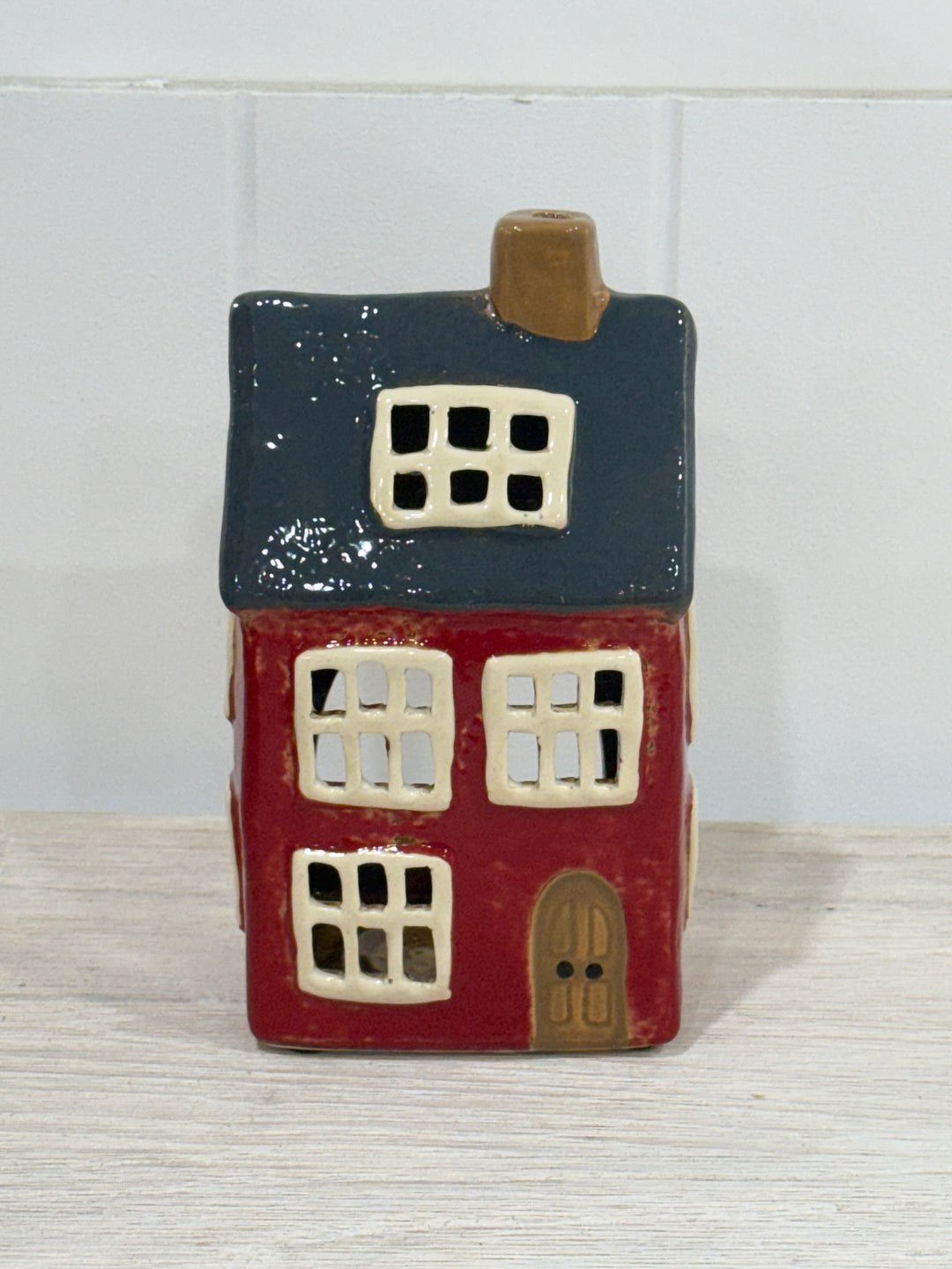 Alsace Tea Light House Navy Roof