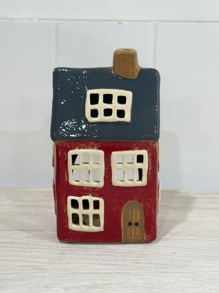 Alsace Tea Light House Navy Roof