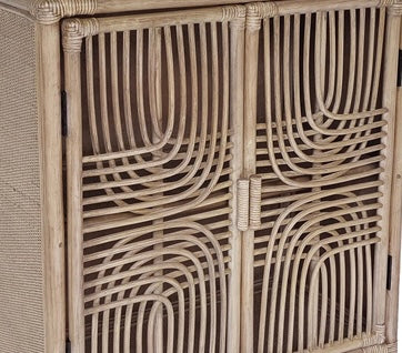 Drake Rattan Double Door Chest Antique Grey