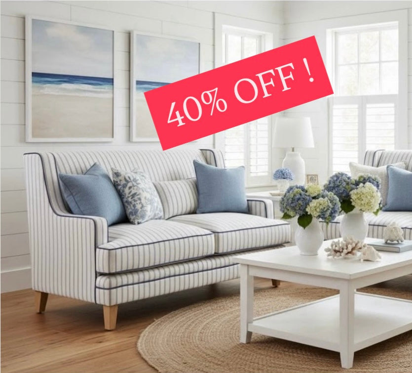 Bondi Hamptons  Pinstripe 2 Seater Sofa