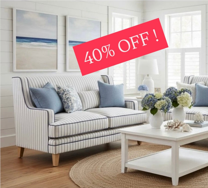 Bondi Hamptons  Pinstripe 2 Seater Sofa