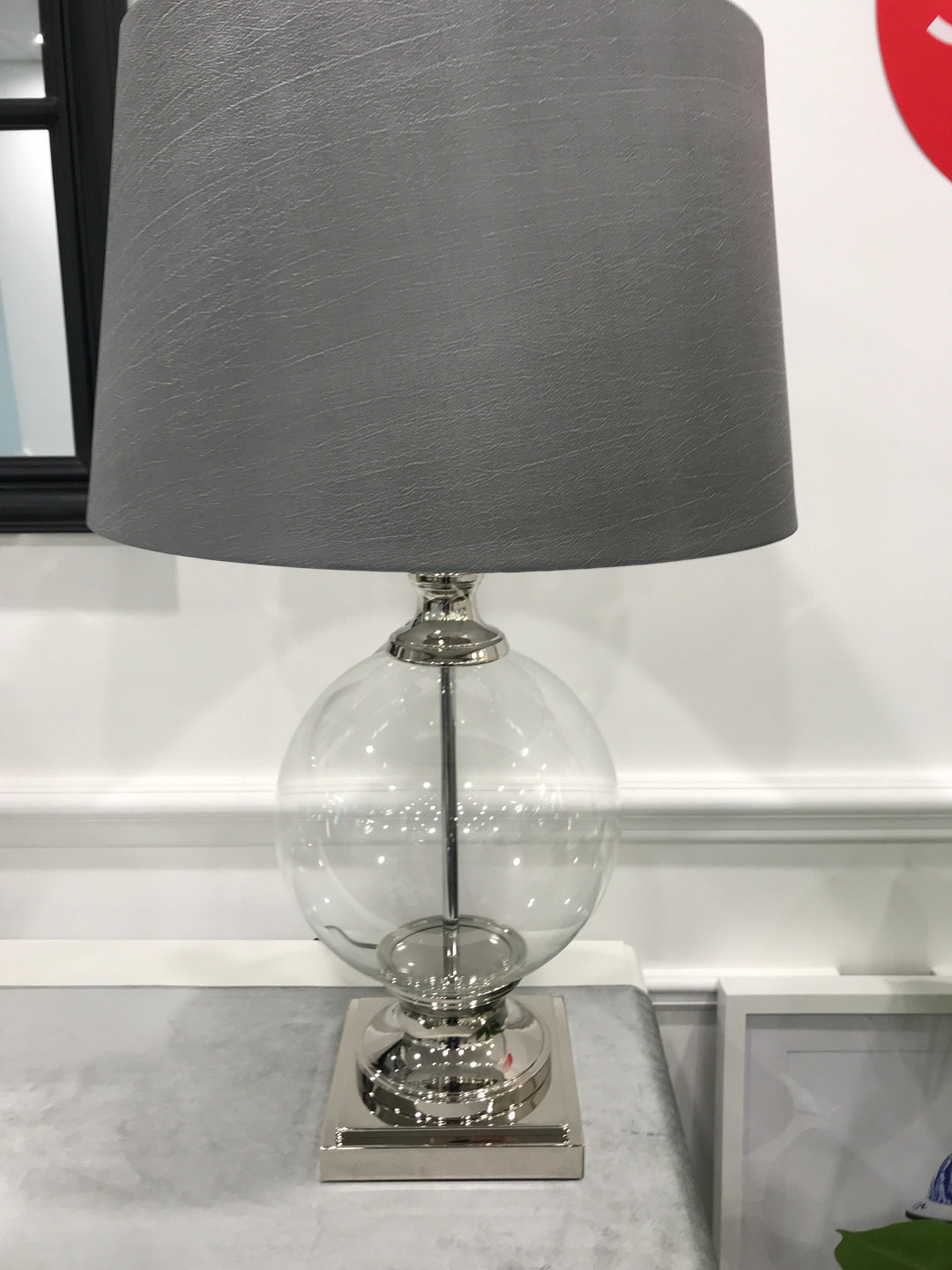Olivia Glass Ball Lamp & Shade