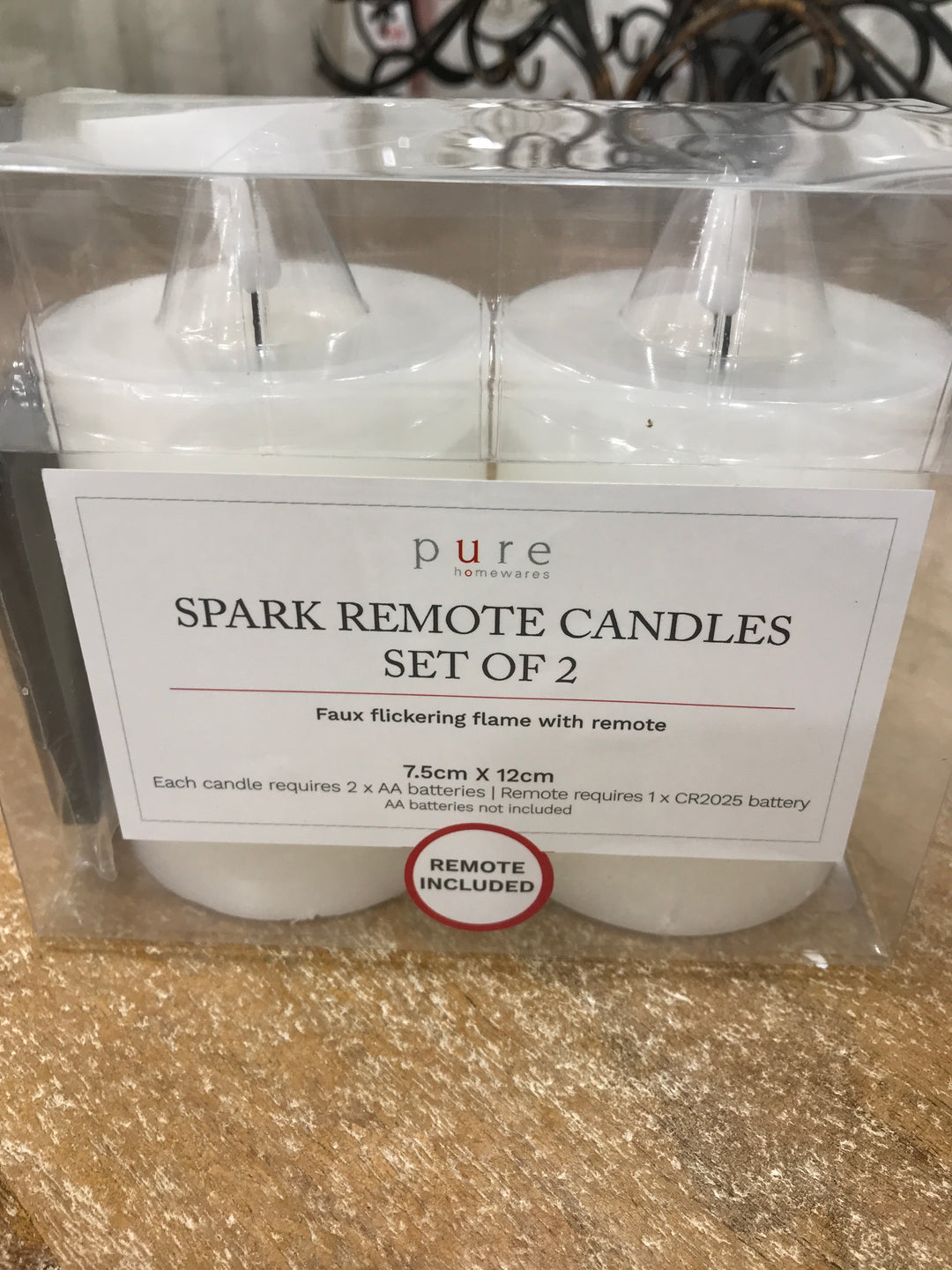 Spark Remote White Candle  Sml- Set 2