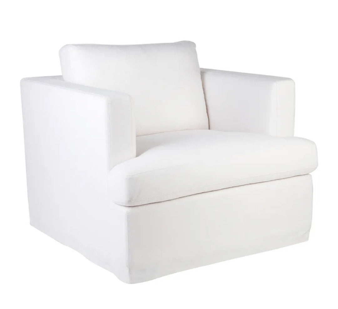 Manhattan Armchair White Linen