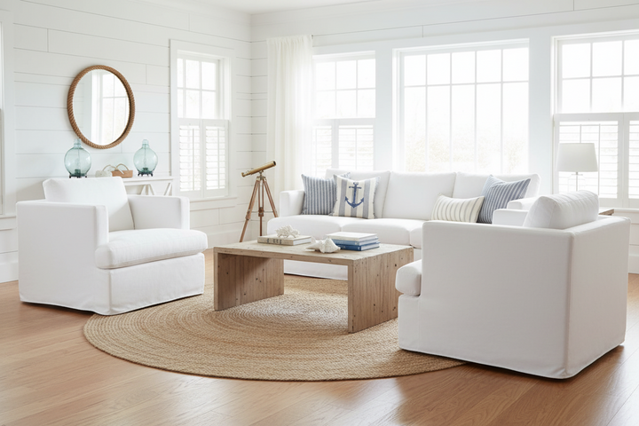 Manhattan Armchair White Linen