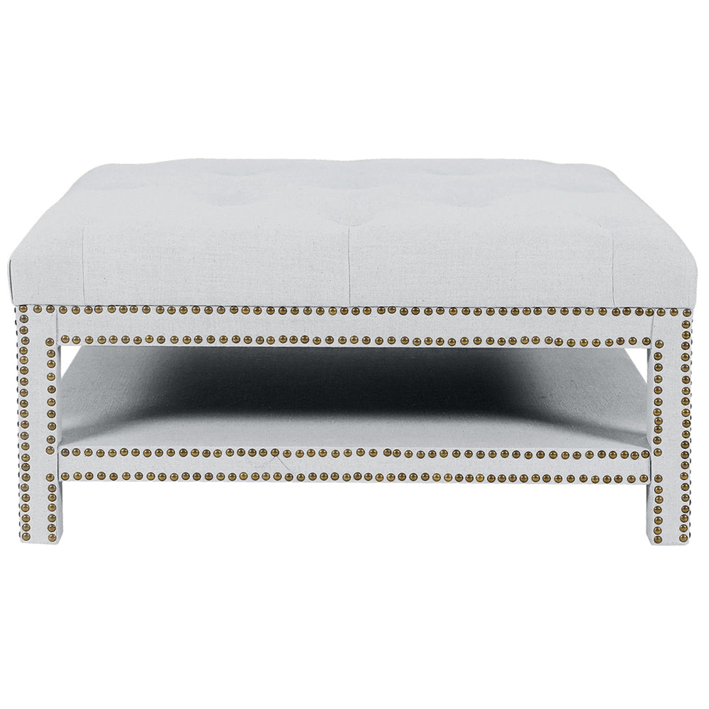 Serena Tufted Square Ottoman - Cool Grey FLOORSTOCK
