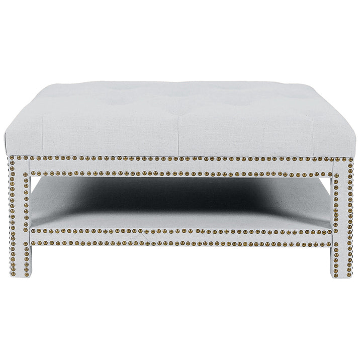 Serena Tufted Square Ottoman - Cool Grey FLOORSTOCK