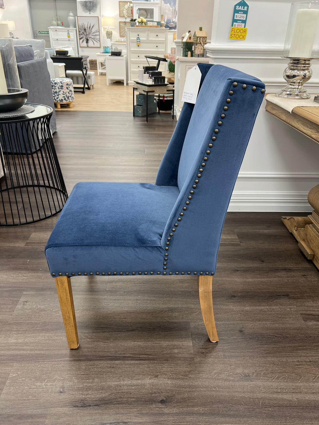 Hamptons Navy Velvet Carver Dining Chair