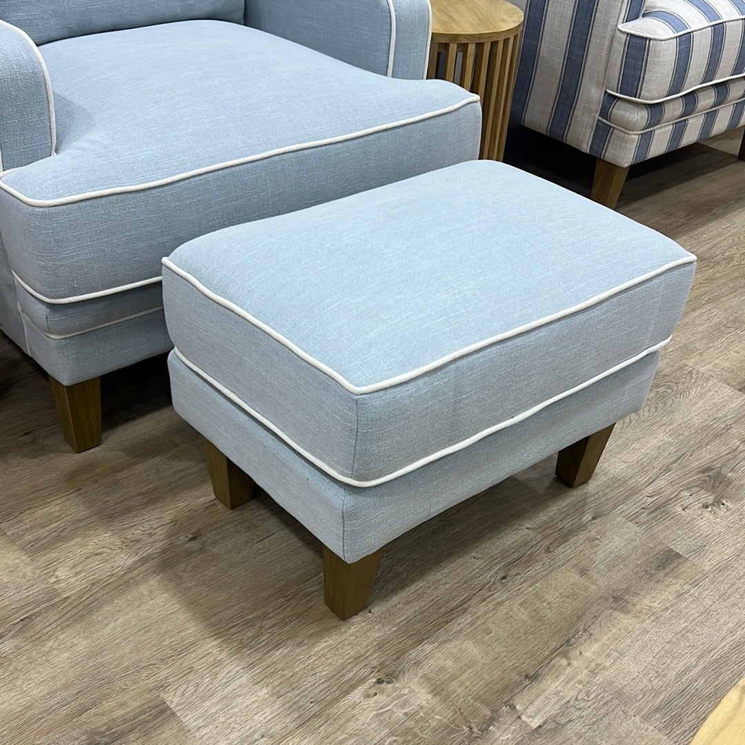 Bondi Hamptons Duck Egg Footstool FLOORSTOCK