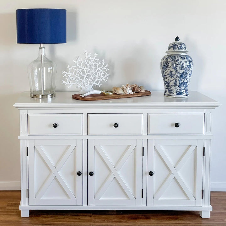 Sorrento Hamptons 3 Drawer Buffet White FLOORSTOCK
