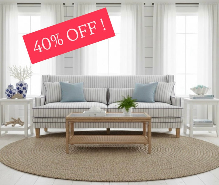 Bondi Hamptons  Pinstripe 3 Seater Sofa