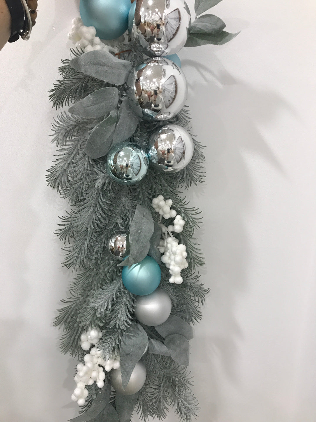 Sage Silver Bauble Teardrop