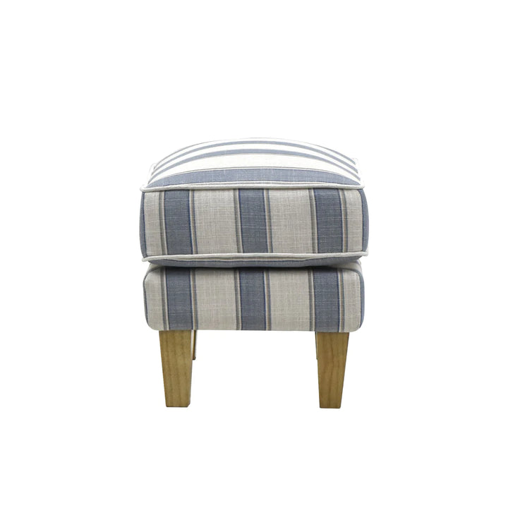 Hudson Blue Stripe Footstool