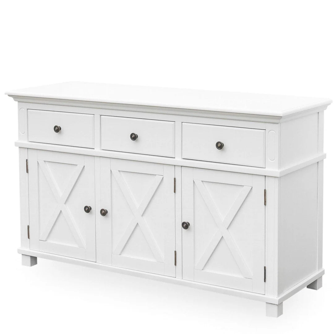 Sorrento Hamptons 3 Drawer Buffet White FLOORSTOCK