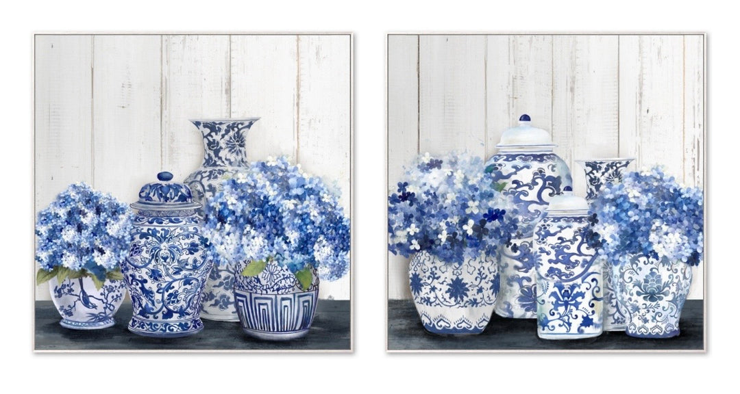 Hampton Blue & White Canvas Set of 2