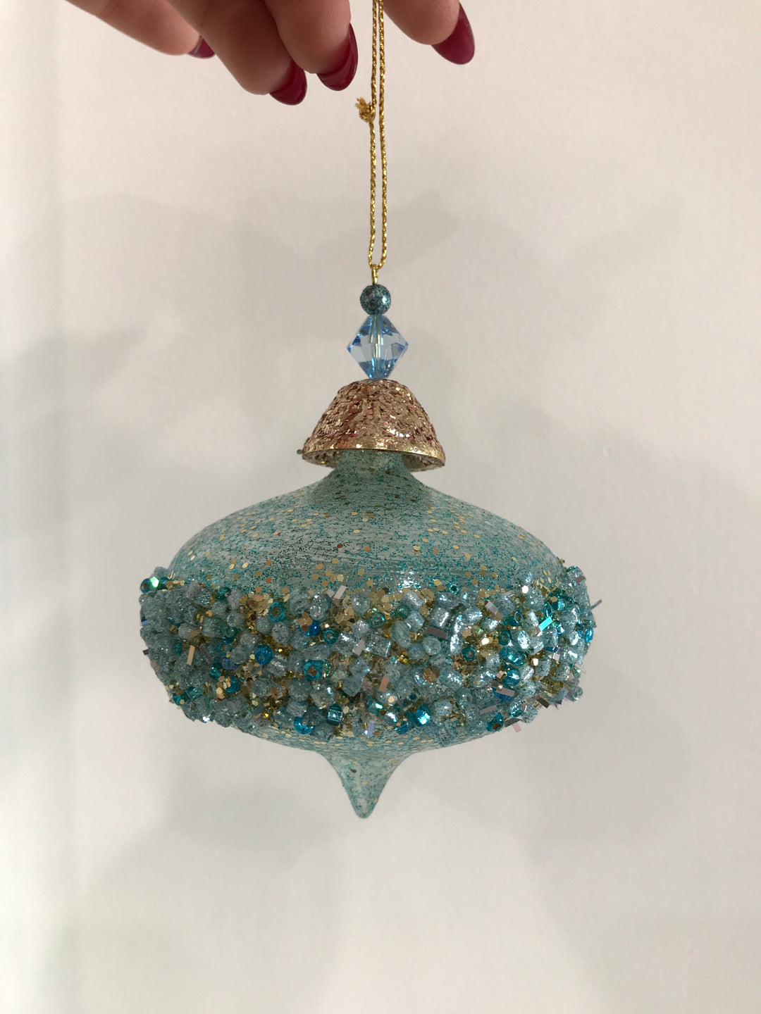 Crusted blue onion bauble