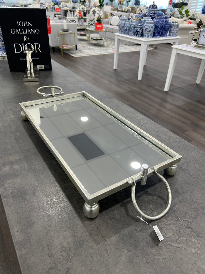Silver Iron Rectangle Tray Small