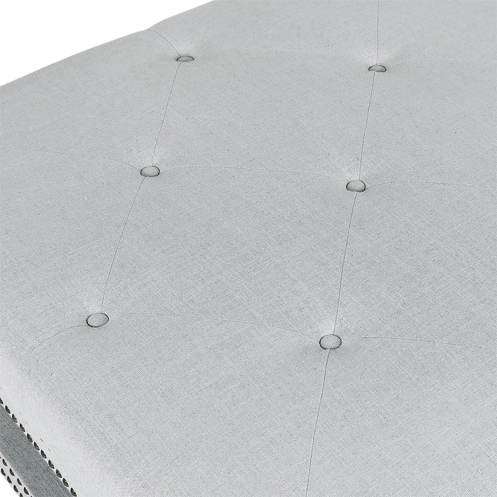 Serena Tufted Square Ottoman - Cool Grey FLOORSTOCK