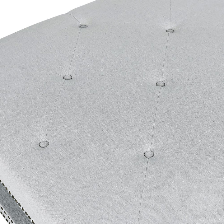 Serena Tufted Square Ottoman - Cool Grey FLOORSTOCK