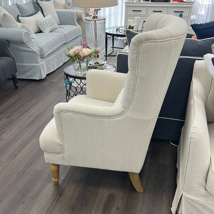 Hampton Beige Wingback Armchair