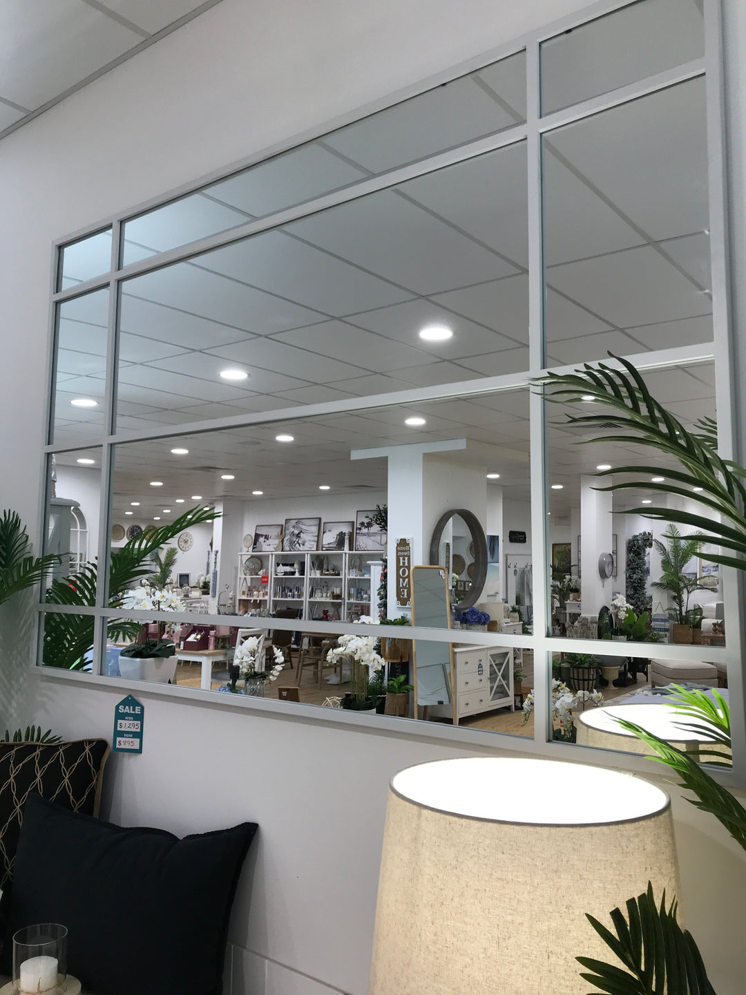 12 Pane Large White Rectangle Mirror