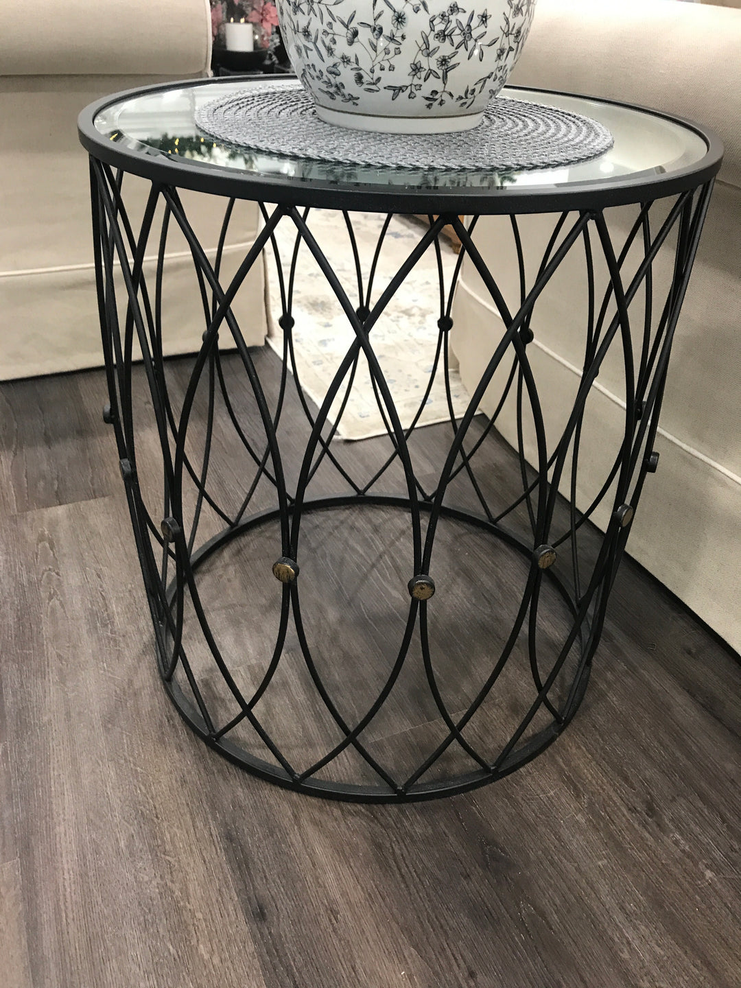 Black Iron Side Table Large