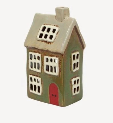 Alsace Tea Light House Christmas Green