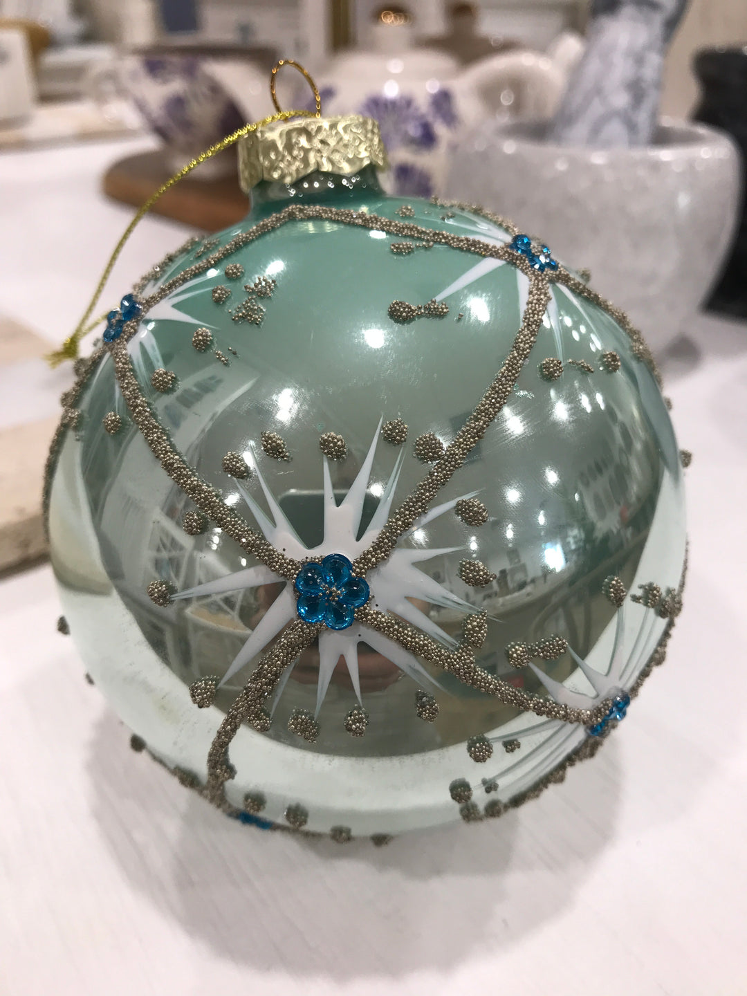Glass Tiffany Bauble Snowflake