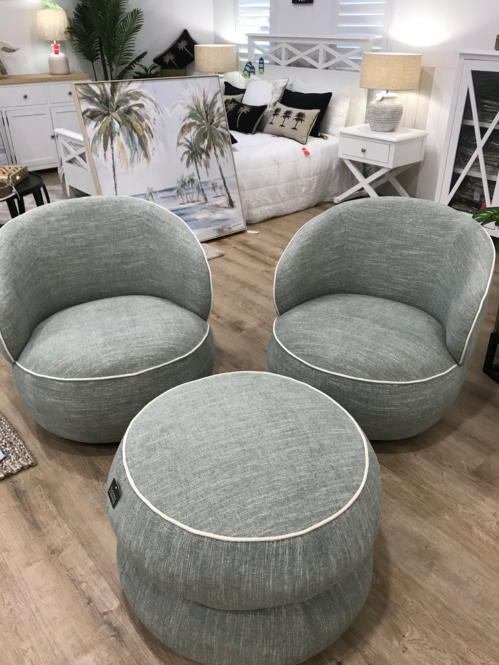 Grace Swivel Armchair Sage/Ivory