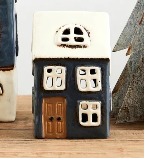 Alsace Tea Light House Navy