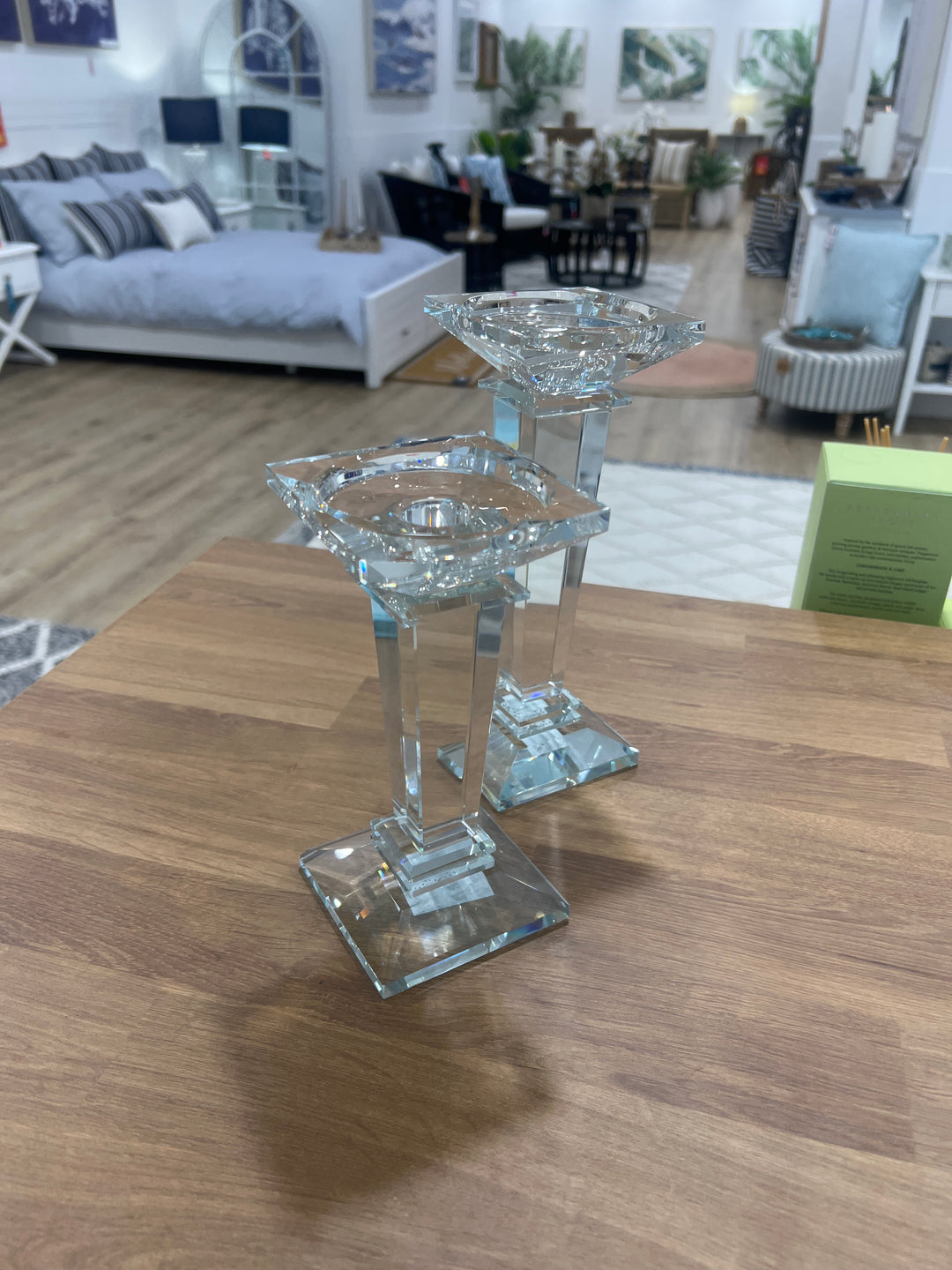 Quince Crystal Sqr Cndle/Holder Sml