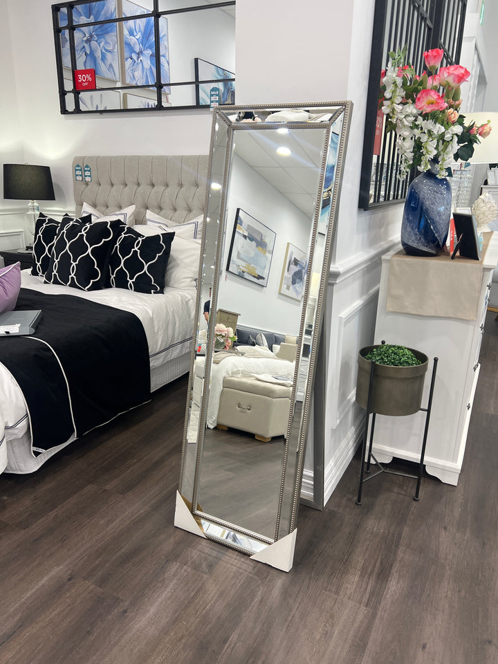 Zeta Antique Silver Standing Mirror