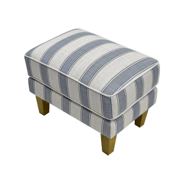 Hudson Blue Stripe Footstool