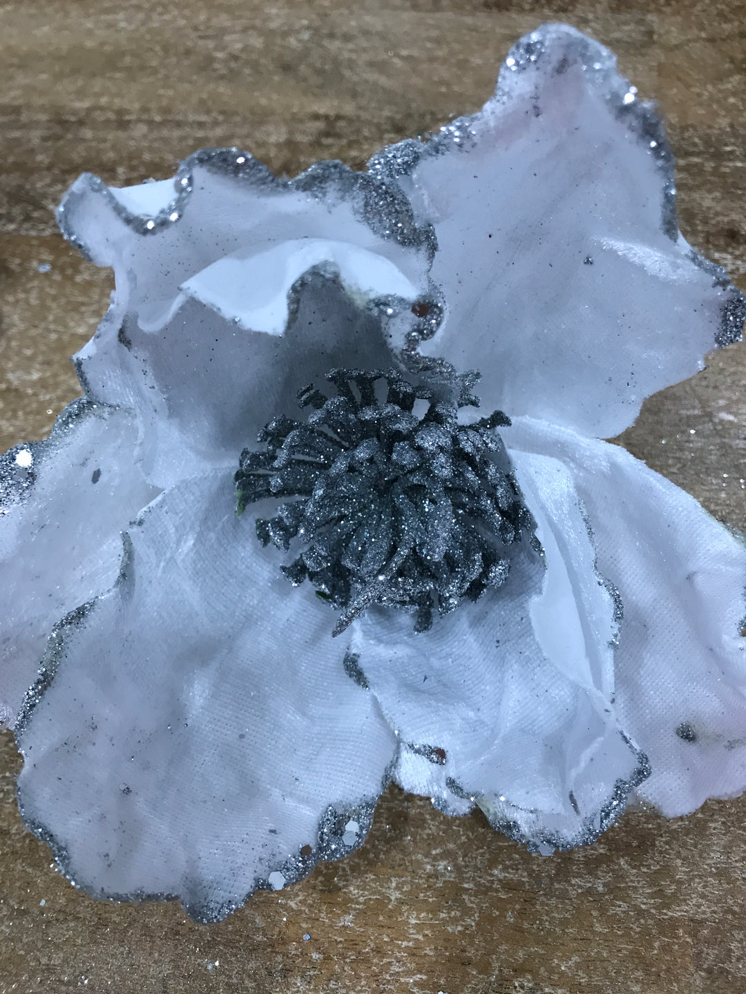 Glitter Edge White Silver Magnolia