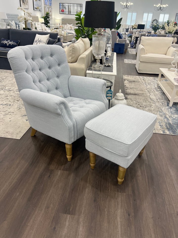 Sofia Duck Egg Footstool FLOORSTOCK