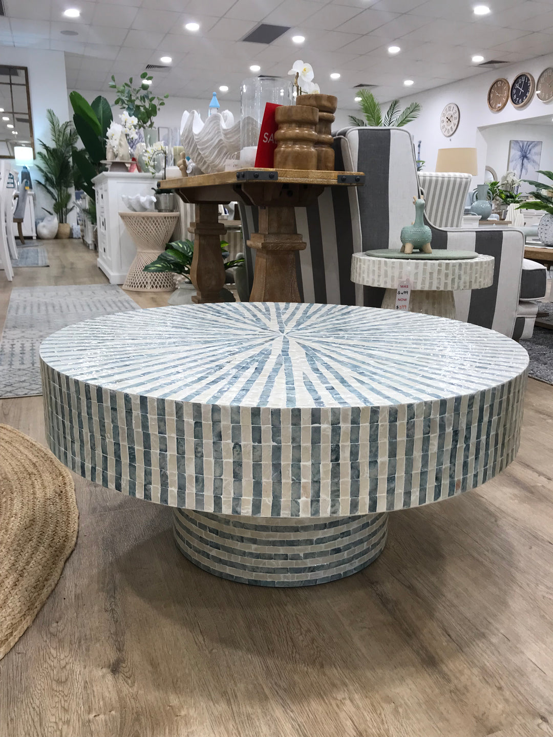 Bari Inlay Coffee Table Skyblue