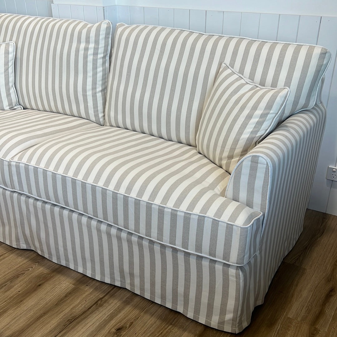 Hampton 4 Seater Sofa Natural Stripe