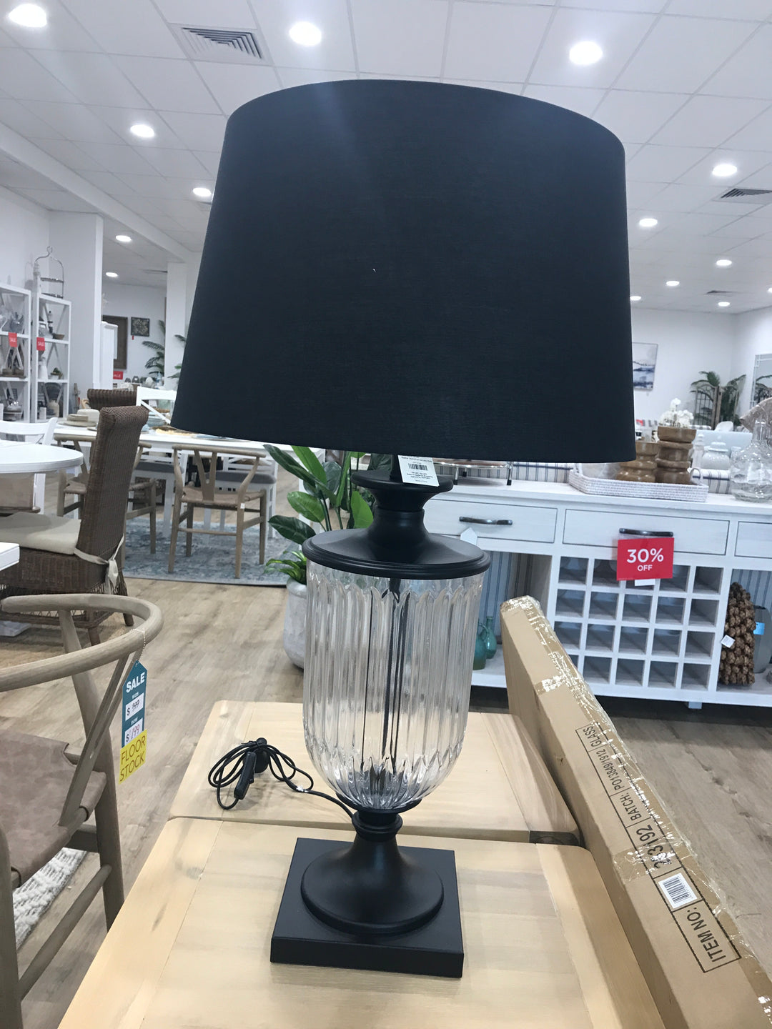 Palm Isles Glass & Metal Lamp & Shade