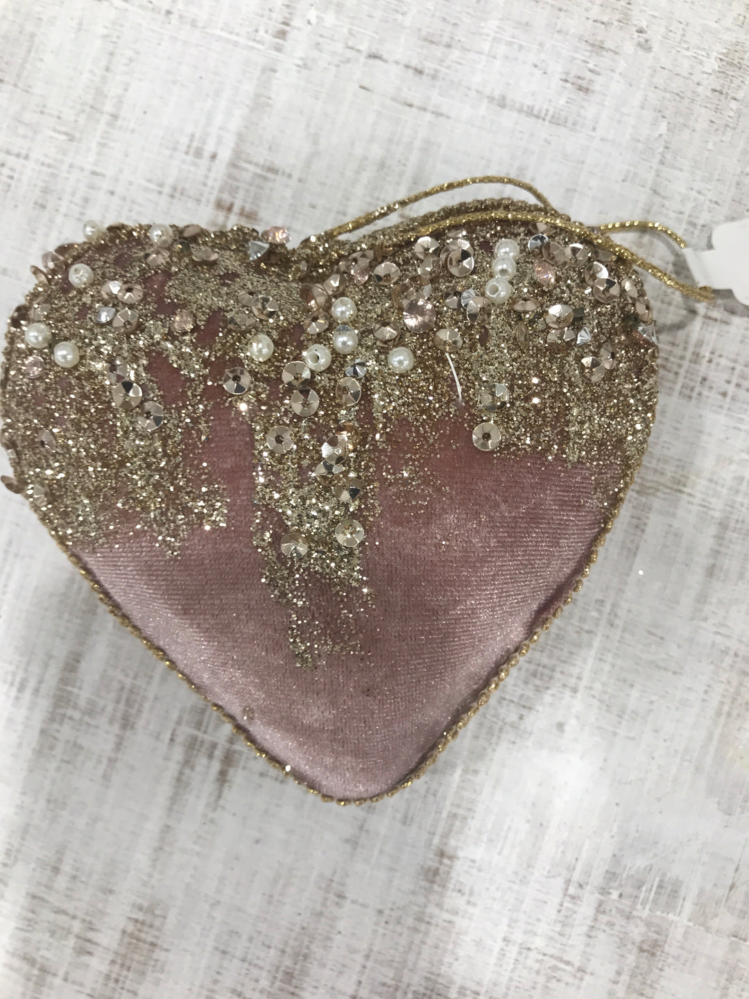 Pink Champagne velvet bauble