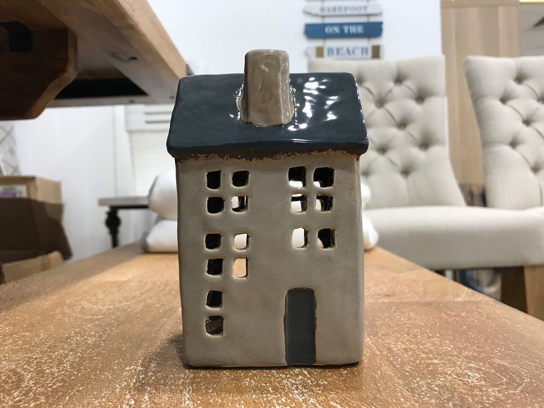 Saint Malo Tea Light House Blue Roof