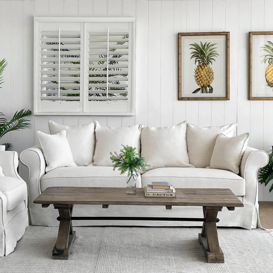 Ayla Hamptons 3 Seater Sofa Ivory