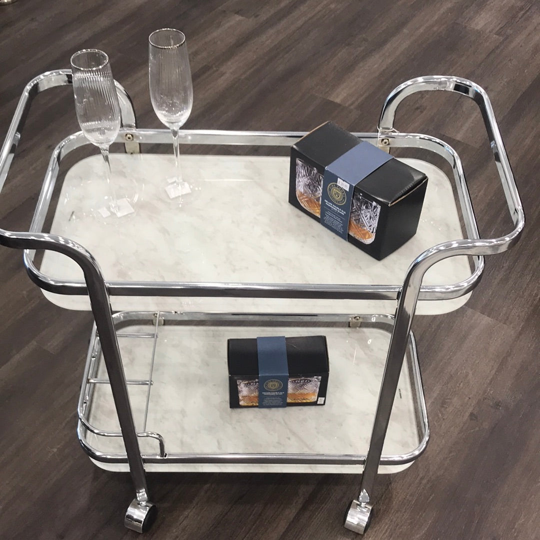 Derbridge Marble Rectangle Bar Cart