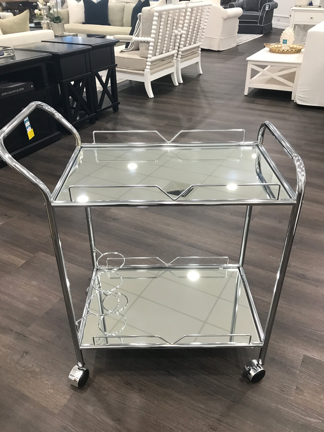 Martin Bar Cart Silver Mirror